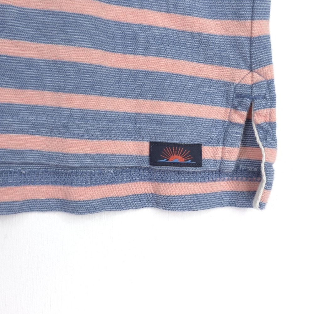 Faherty Shirt Mens Small Pink Blue Isle Polo Short Sleeve Lightweight Striped‎ - Picture 3 of 9